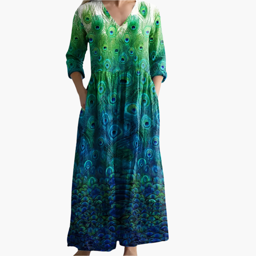 Skye - Royal Plumage Tummy Coverage Dress